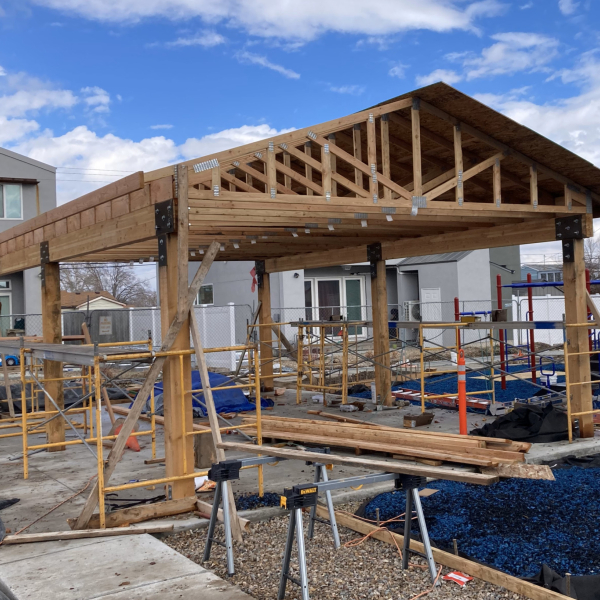 Image of a pavilion under construction